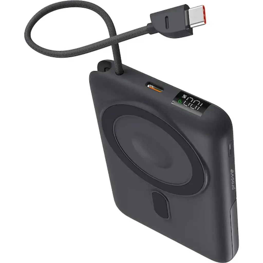 Acumulator extern Proove Moon Rock 22.5W Integrated Charging Cable Type-C, gri
