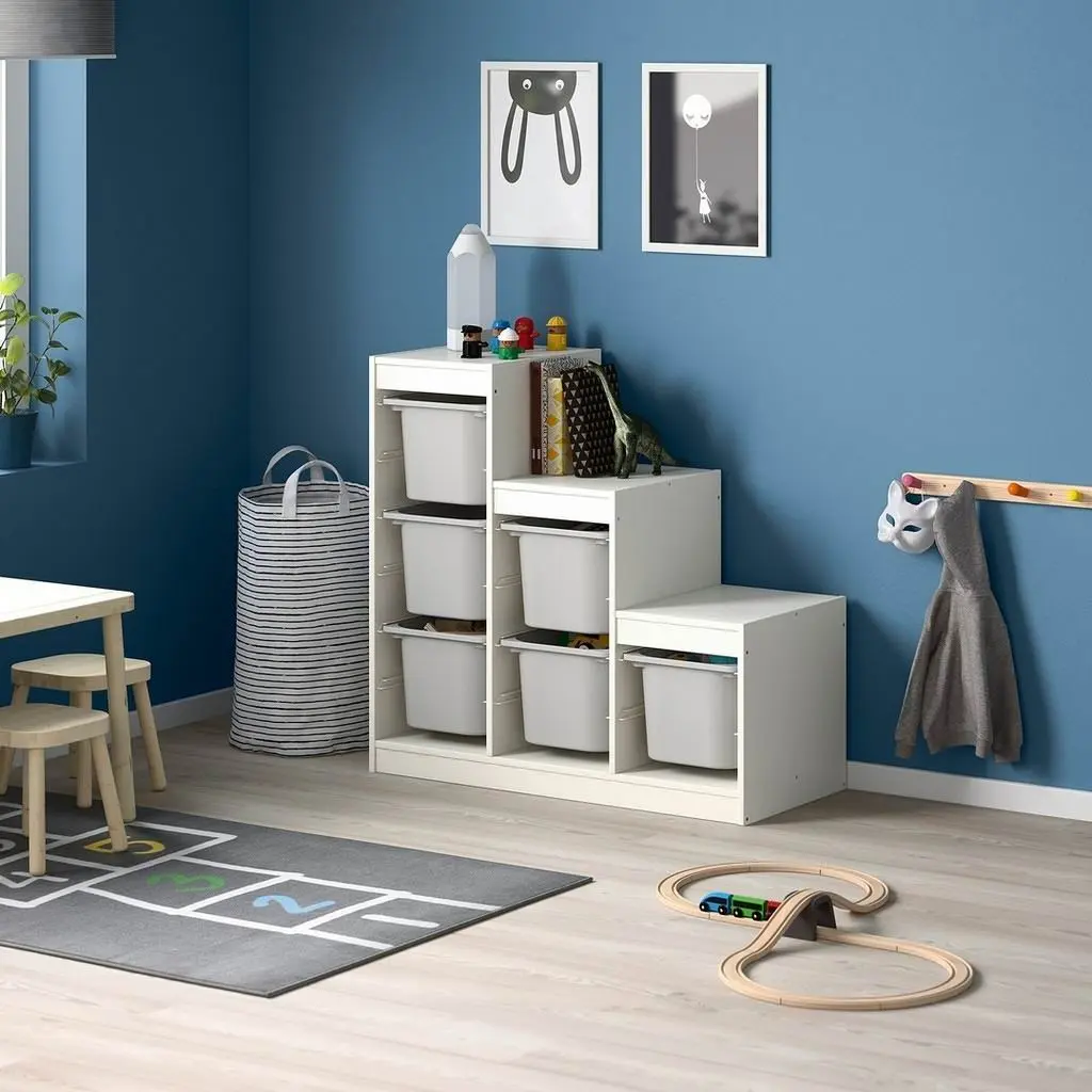Etajeră cu containere IKEA Trofast 99x44x94cm, alb/gri pe tehnoparc.md Etajeră cu containere IKEA Trofast 99x44x94cm, alb/gri