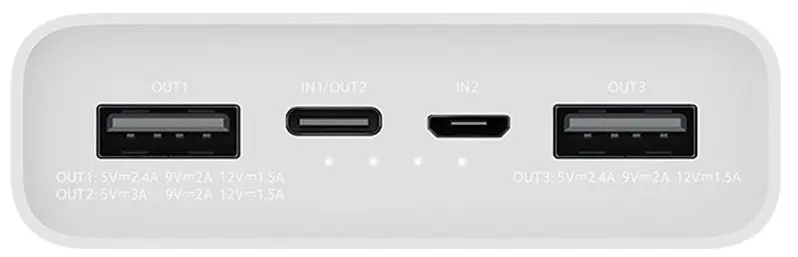 Acumulator extern Xiaomi Mi Power Bank 3 20000 mAh, alb