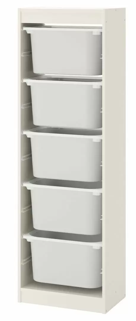 Etajeră cu containere IKEA Trofast 46x30x145cm, alb