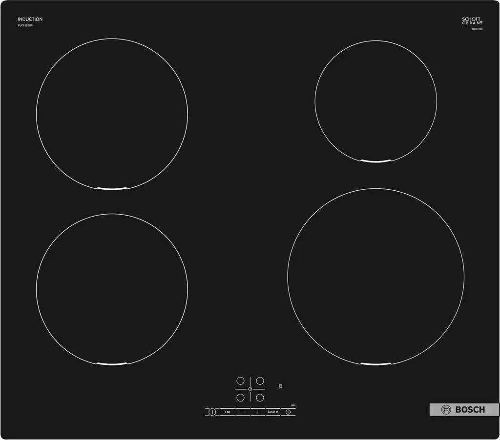 Plită incorporabilă cu inducție Bosch PUE611BB6E, negru