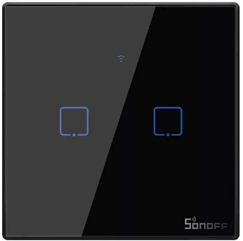 Întrerupător smart Sonoff Smart Wall Switch TX Series 2 Gang EU Wi-Fi, negru