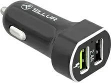 Автомобильная зарядка Tellur Dual USB 5.4A, черный
