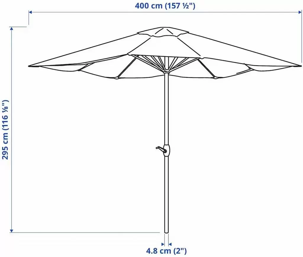 Umbrelă de gradină IKEA Ljustero 400cm, bej