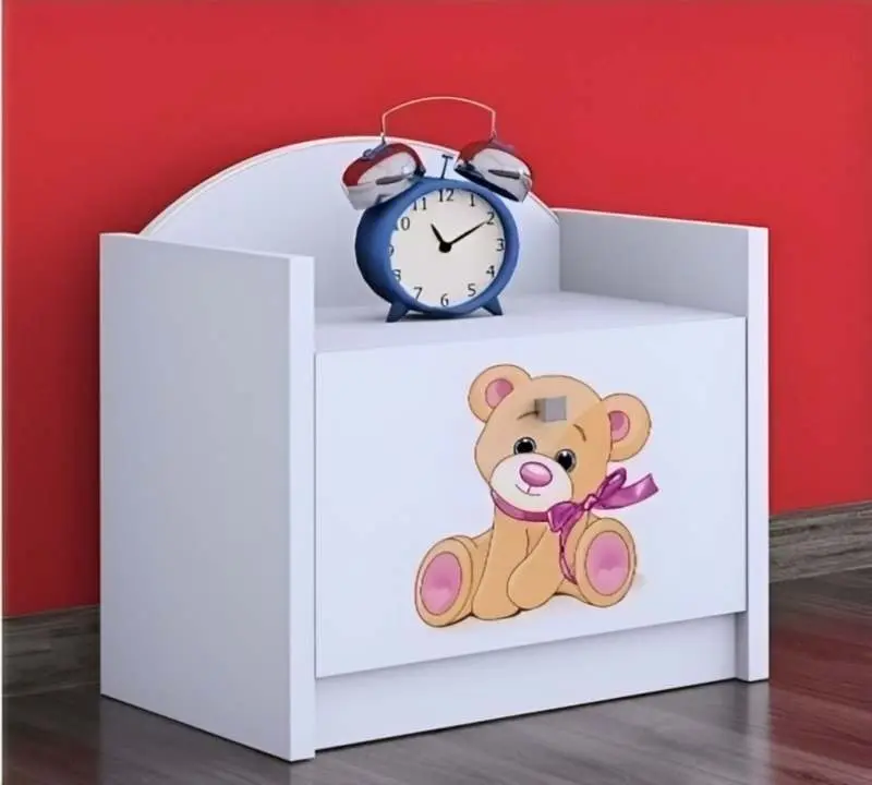 Noptieră Happy Babies Happy SZN02 Bear with Bow, alb