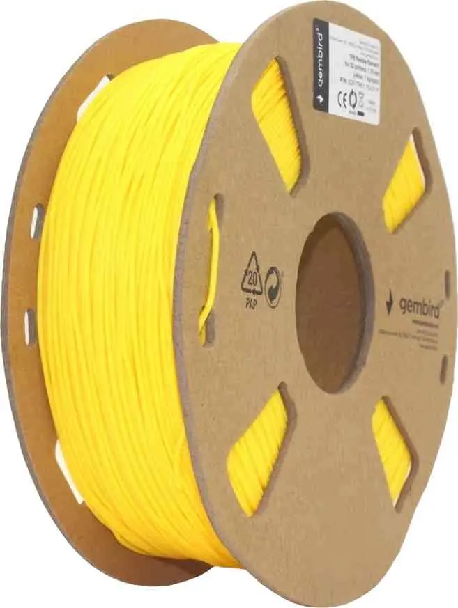Filament pentru imprimare 3D Gembird 3DP-TPE1.75-01-Y, galben
