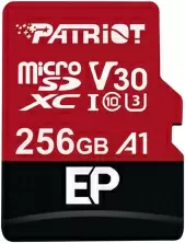 Карта памяти Patriot LX Series microSD Class10 UHS-I A1 (V30) + SD adapter, 256ГБ