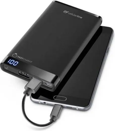 Acumulator extern CellularLine Slim Power Bank 6000mAh, negru pe tehnoparc.md Acumulator extern CellularLine Slim Power Bank 6000mAh, negru