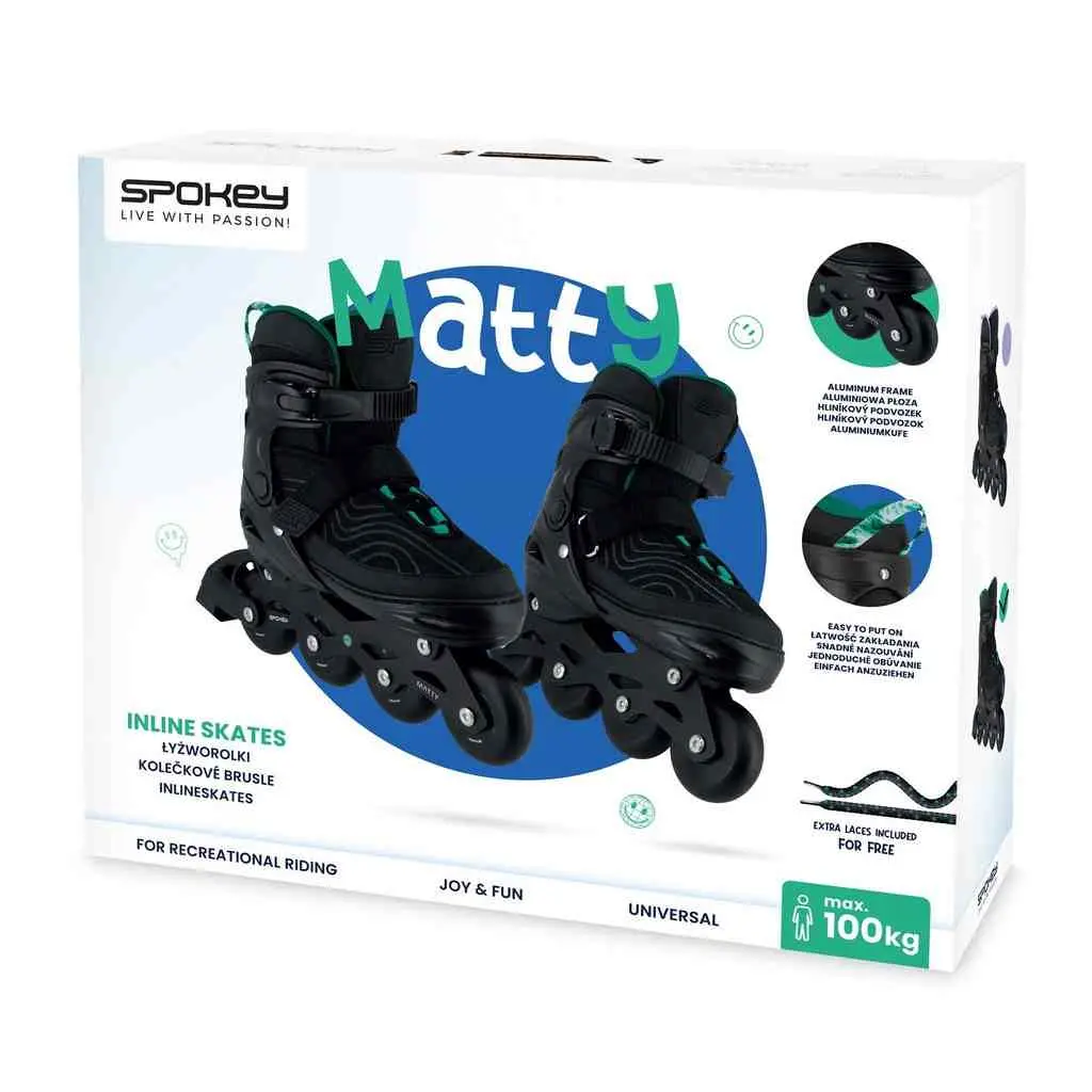 Role Spokey Matty 35-38, negru/turcoaz pe tehnoparc.md Role Spokey Matty 35-38, negru/turcoaz