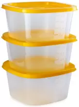 Set container pentru mâncare Good&Good Comp 3103, transparent/galben