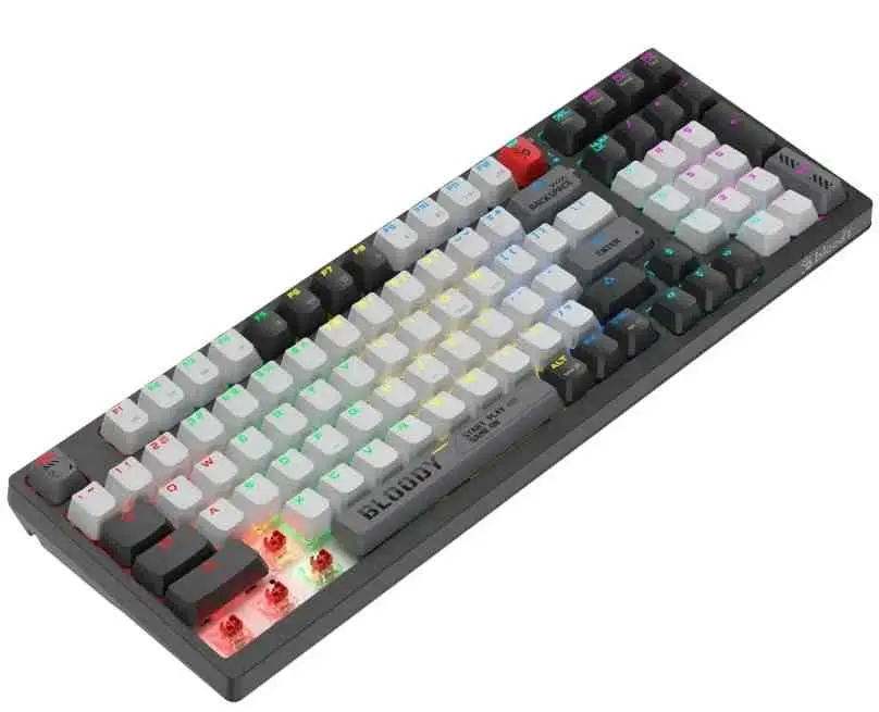 Tastatură Bloody WS98, gri/alb
