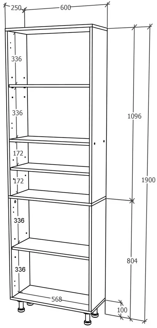 Dulap Haaus Zaria 4U 600, alb/alb lucios