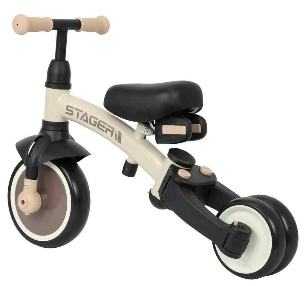 Bicicletă pentru copii Qplay Stager 3 in1, cafeniu