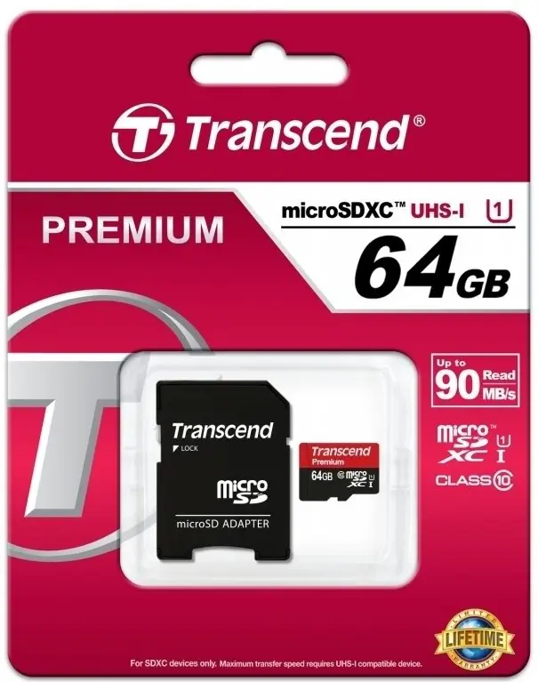Карта памяти Transcend SDXC 330S, 64GB