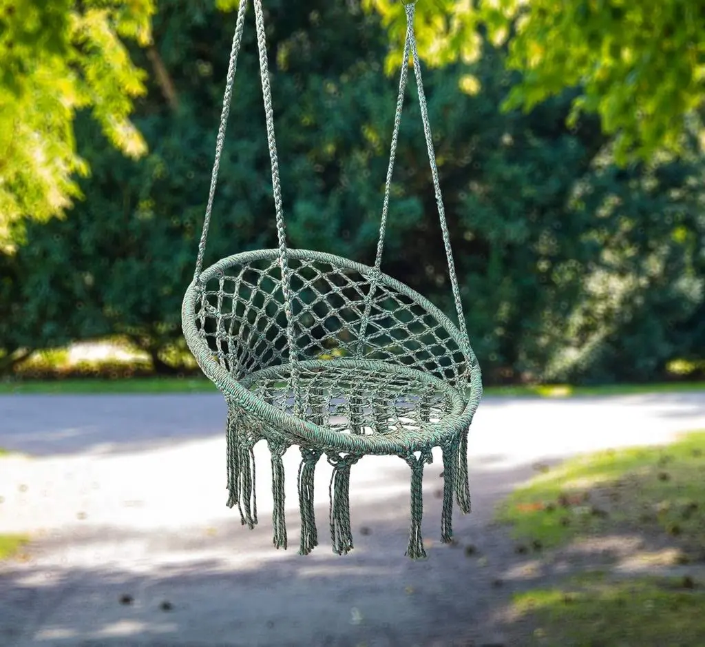 Подвесное кресло Saska Garden 1052205, бирюзовый/коричневый на tehnoparc.md Подвесное кресло Saska Garden 1052205, бирюзовый/коричневый