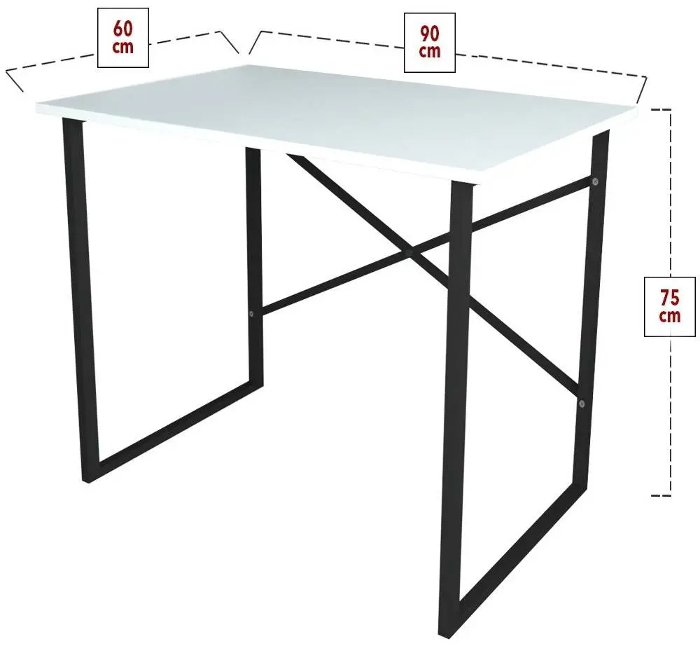 Masă de birou Fabulous 60cm, alb/negru