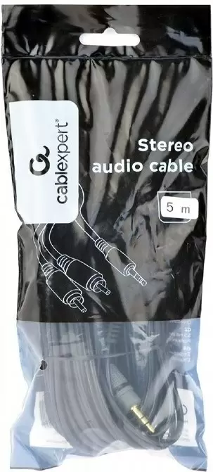 Аудио кабель Gembird CCA-352-5M, черный/серый