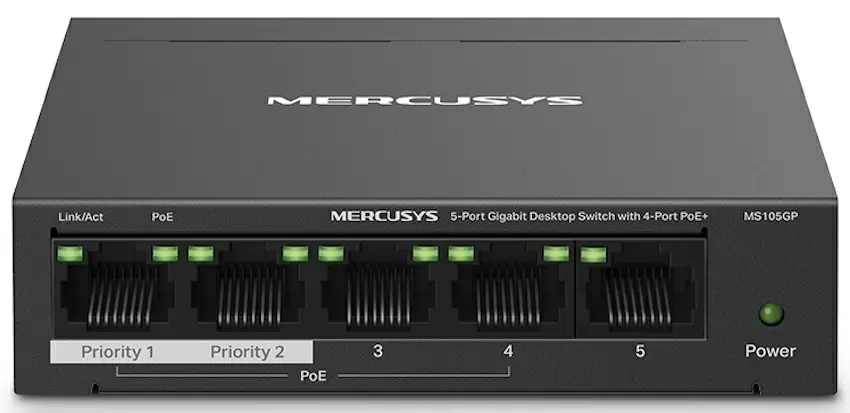 Коммутатор Mercusys MS105GP, черный