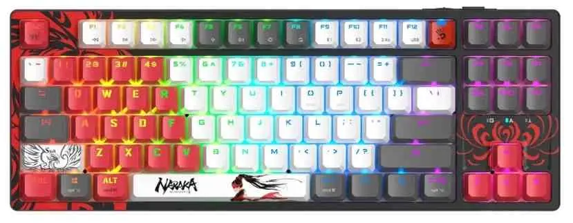 Клавиатура Bloody WS87, белый/серый/красный