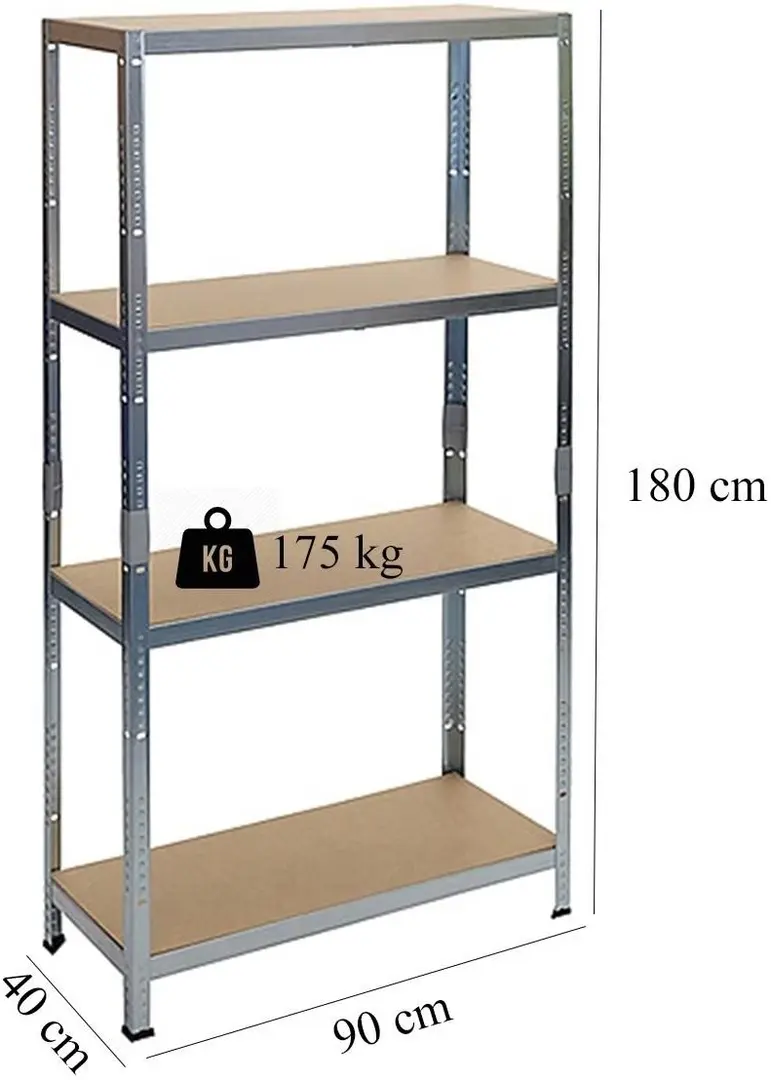 Etajeră Strend Pro Regal RAT20 MS 180x90x40cm, argintiu/maro pe tehnoparc.md Etajeră Strend Pro Regal RAT20 MS 180x90x40cm, argintiu/maro