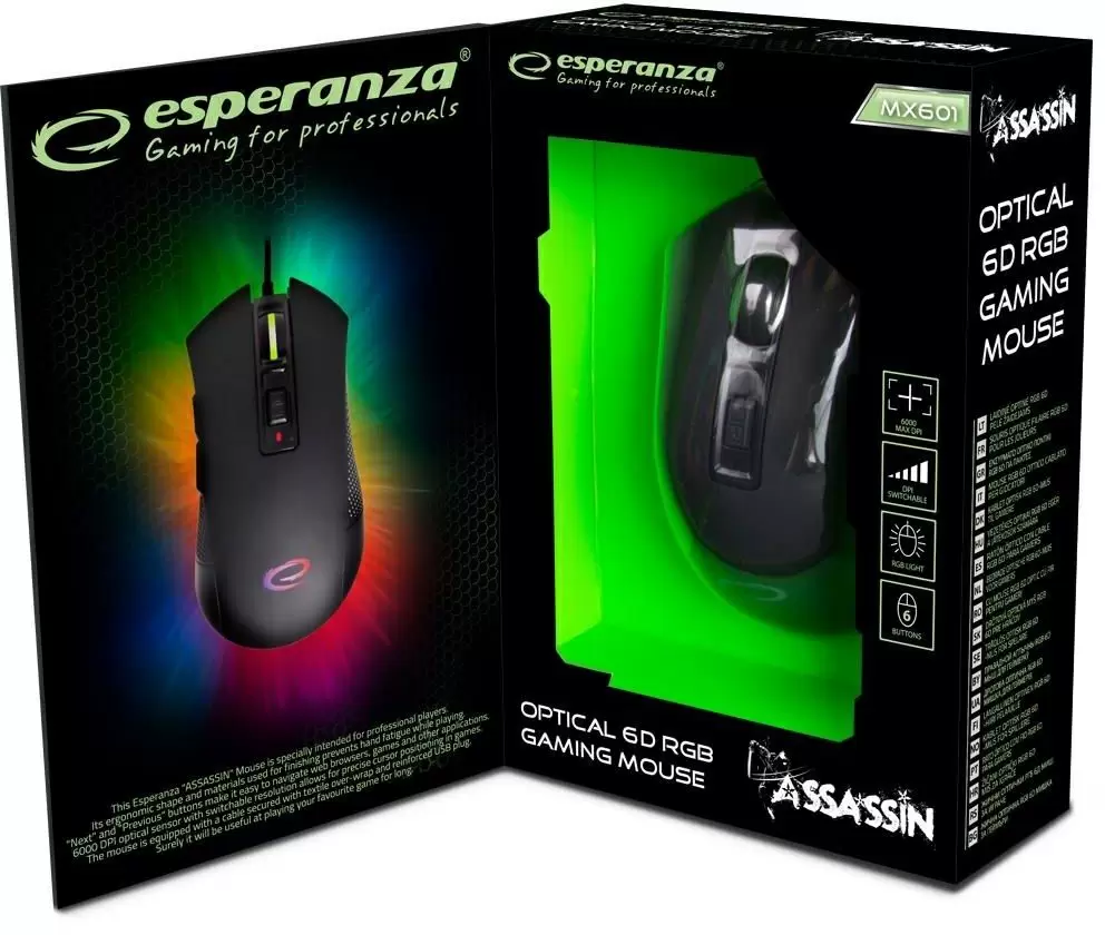 Мышка Esperanza Assassin MX601, черный