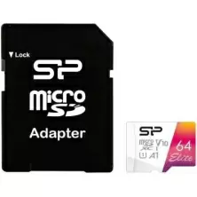 Карта памяти Silicon Power microSD Class10 A1 V10 UHS-I + SD adapter, 64GB