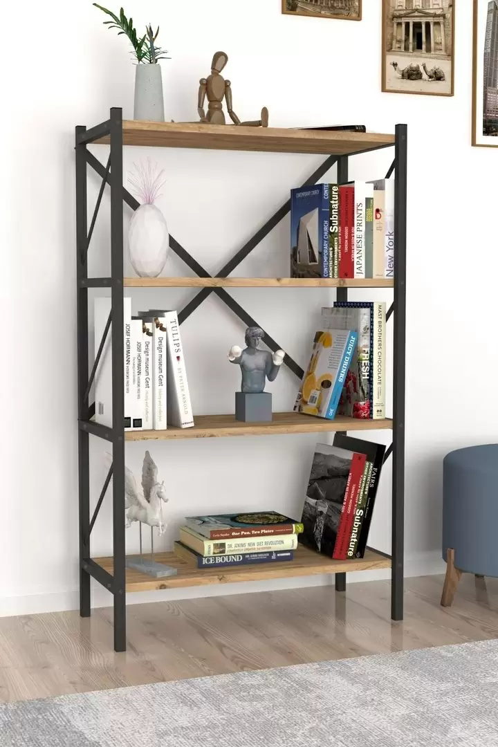 Etajeră Fabulous 4 Shelves Metal, pin/negru