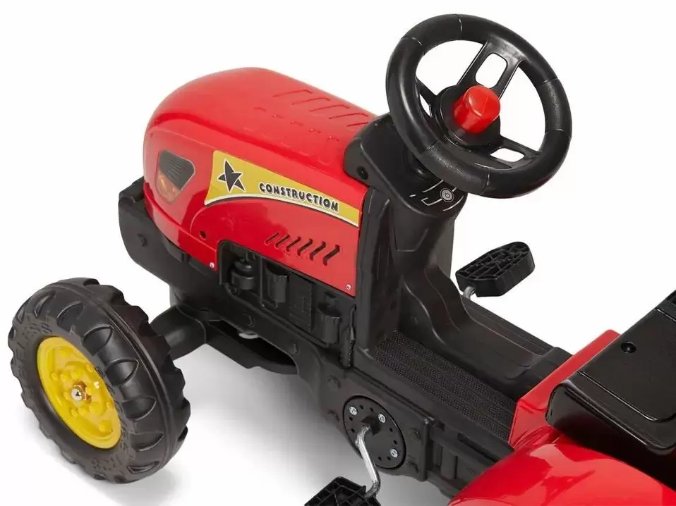 Tractor cu pedale și cupă LeanToys Branson 5229, roșu