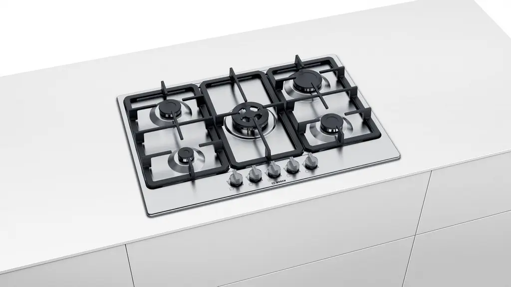 Газовая панель Bosch PGQ7B5B90, нержавеющая сталь
