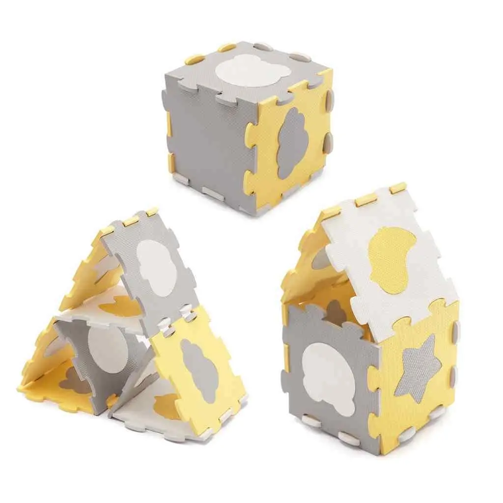 Covoraş-puzzle KinderKraft Luno Sharpes, galben