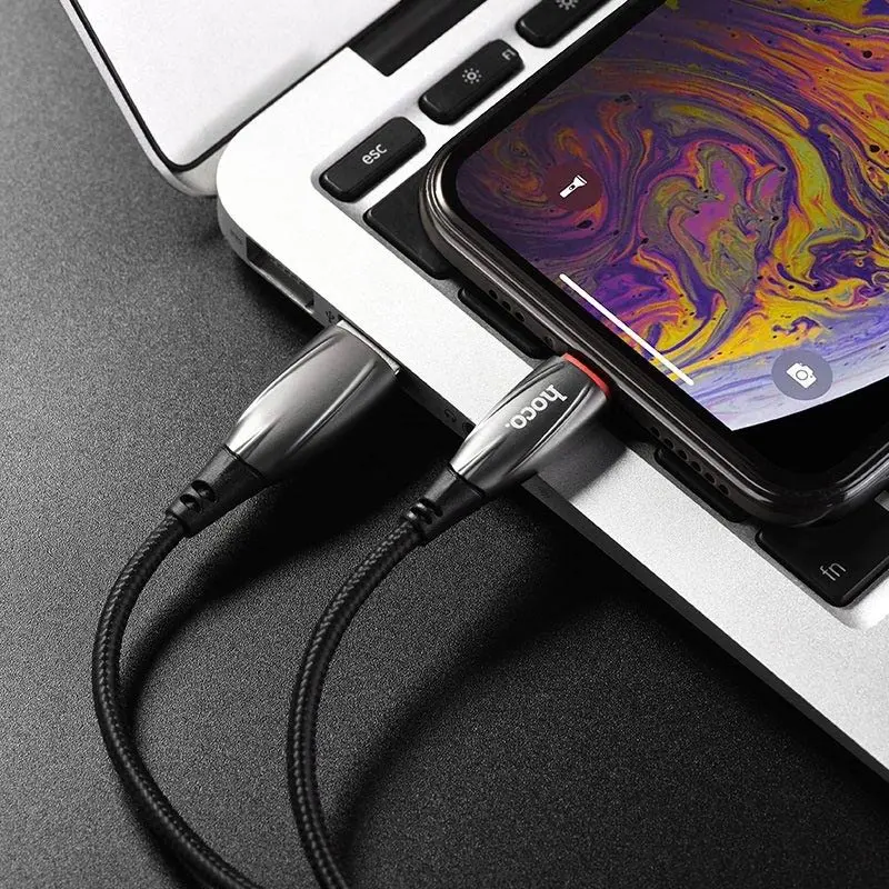 Cablu USB Hoco U71 Star For Lightning, negru