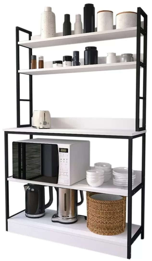 Etajeră Fabulous 5 Shelves 36x101cm, alb/negru