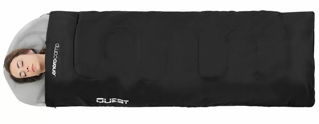 Sac de dormit Enero Camp Quest, negru