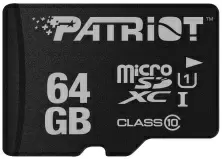 Карта памяти Patriot LX Series microSD Class10 U1 UHS-I, 64GB
