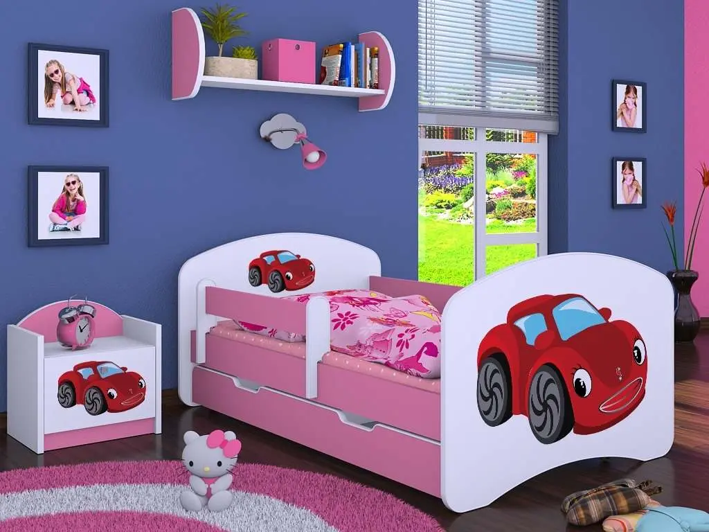 Тумба прикроватная Happy Babies Happy SZN02 Fairy Car, белый/розовый