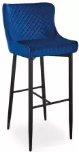 Барный стул Signal Colin B H-1 Velvet, черный/синий