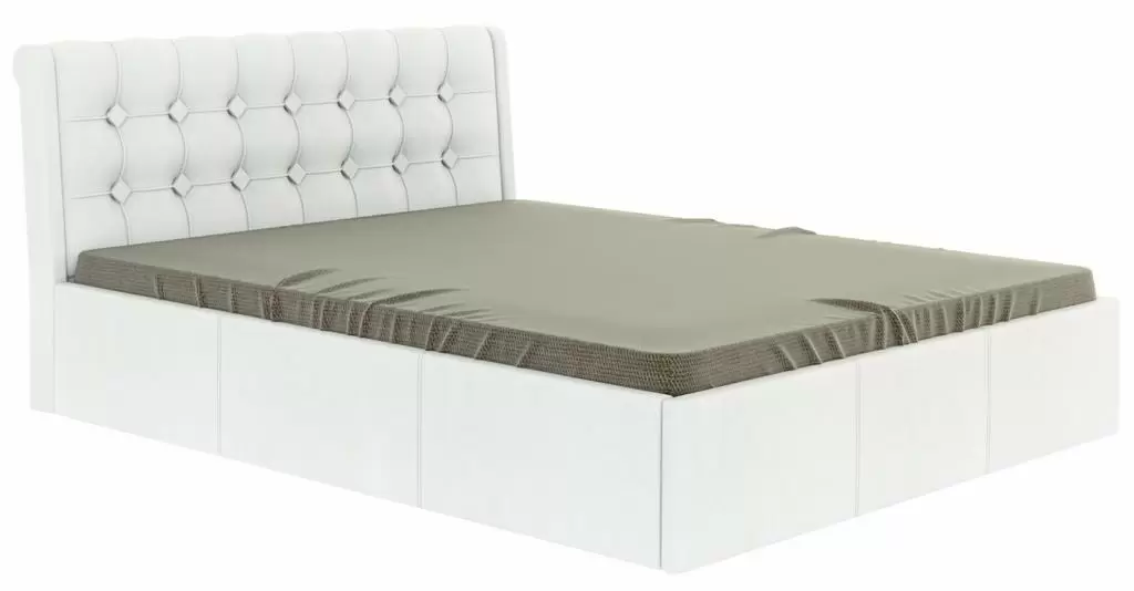Кровать BonMebel Laguna кожзам/подъемный механизм 120x20см, белый