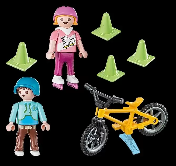 Игровой набор Playmobil Children with Skates and Bike