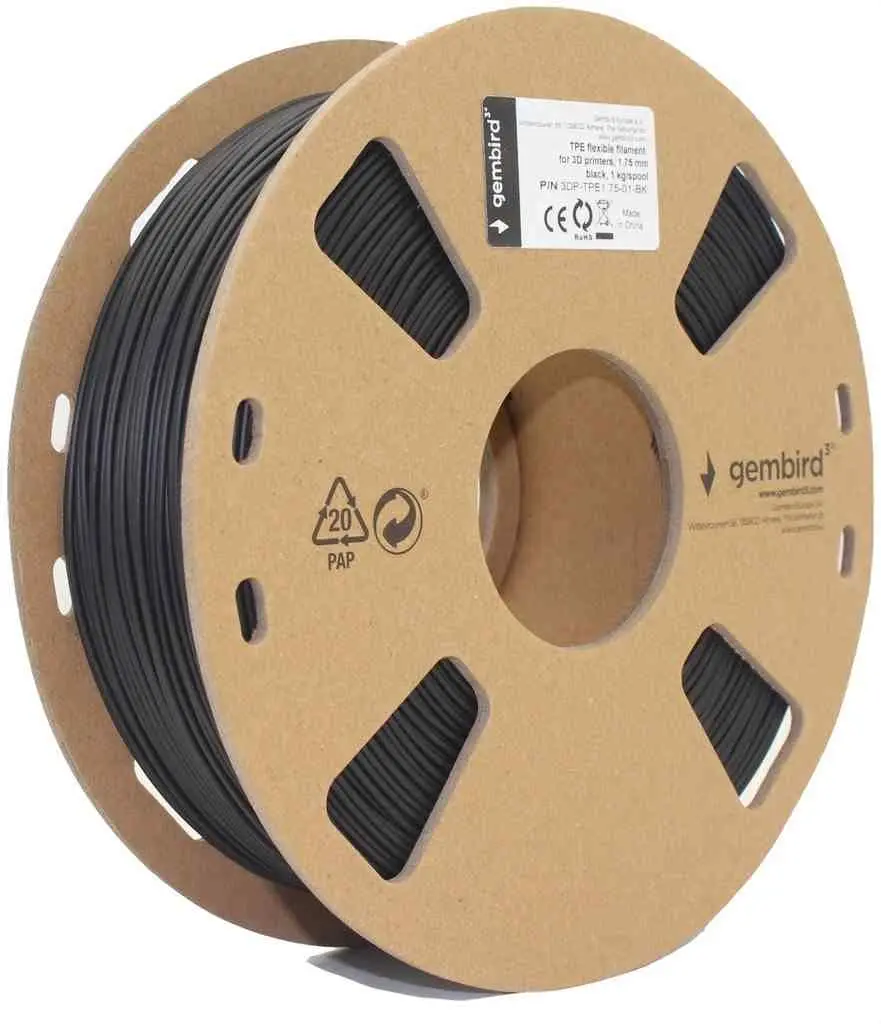 Filament pentru imprimare 3D Gembird 3DP-TPE1.75-01-BK, negru