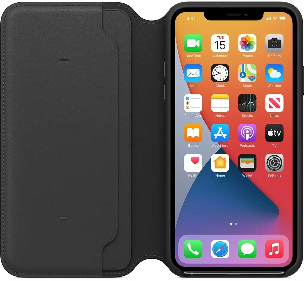 Чехол Apple iPhone 11 Pro Max Leather Folio, черный