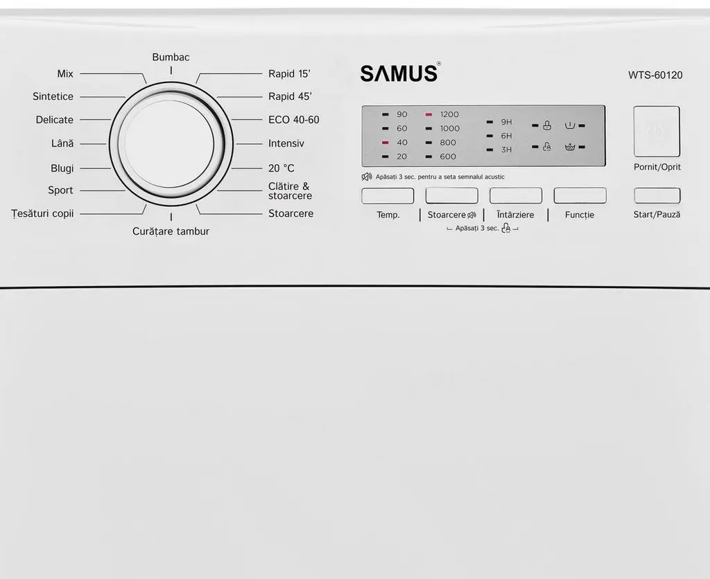 Maşină de spălat rufe Samus WTS-60120, alb