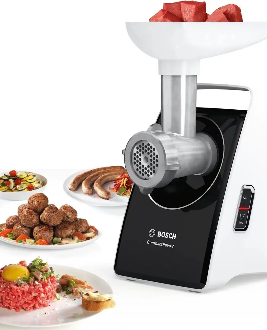 Maşină de tocat carne Bosch MFW3850B, alb/negru