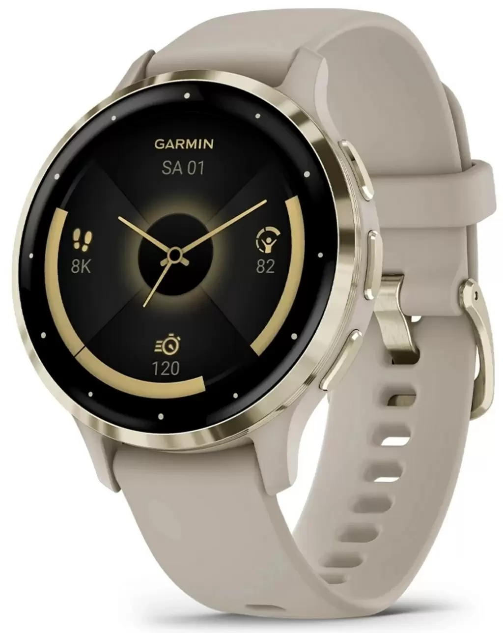 Smartwatch Garmin Venu 3S, French Gray/Soft Gold