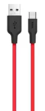 Cablu USB Hoco X21 Silicone Type-C 1m, roșu