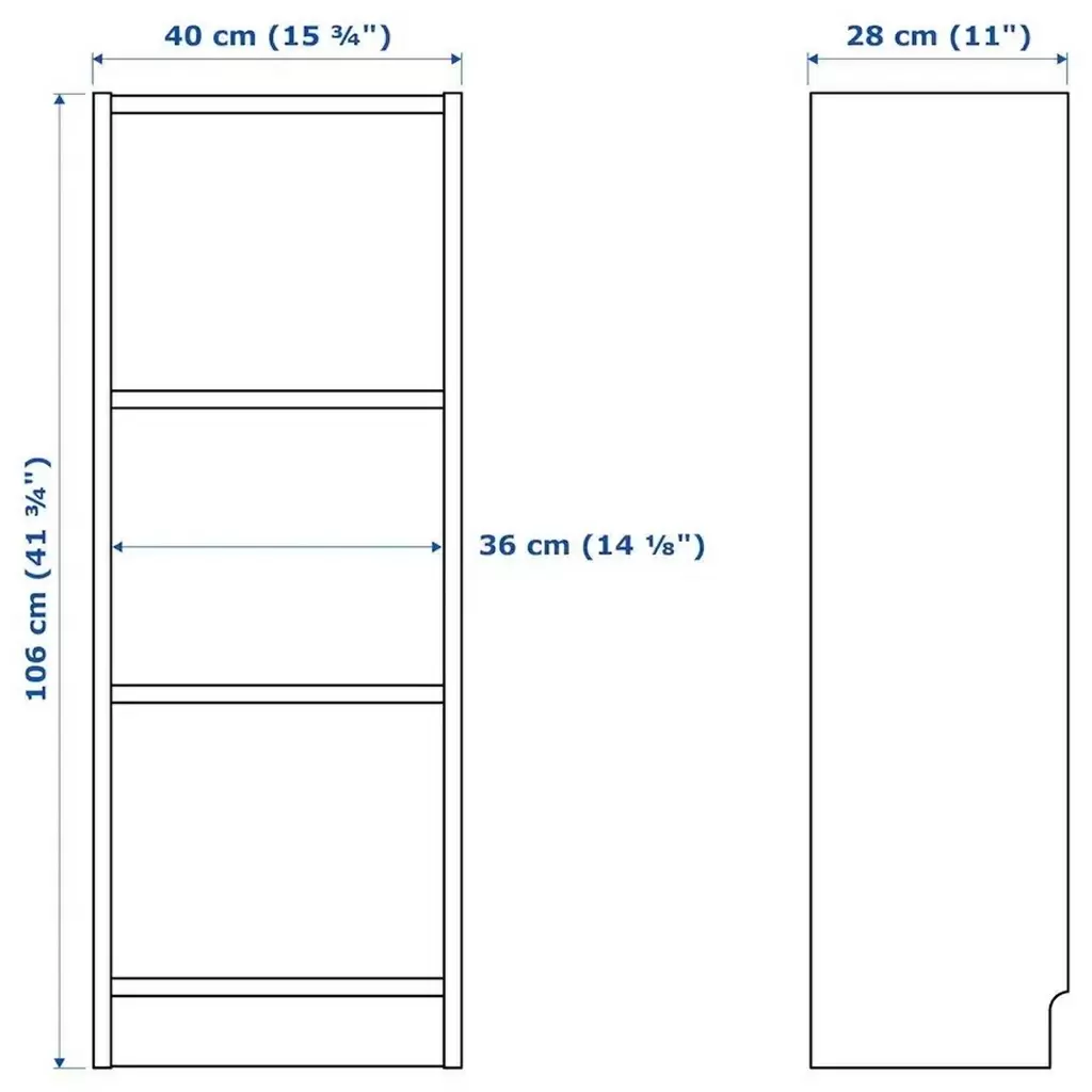 Etajeră IKEA Billy 40x28x106cm, alb