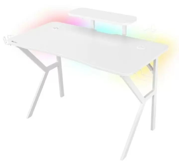 Masă de birou Genesis Holm 320 RGB, alb