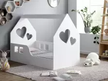 Детская кровать Happy Babies House Heart L01 70x140см, белый