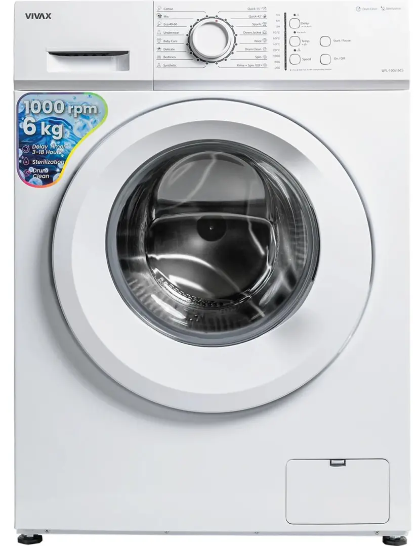Стиральная машина VIVAX WFL-100616CS, белый на tehnoparc.md Стиральная машина VIVAX WFL-100616CS, белый