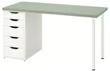 Masă de birou IKEA Lagkapten/Alex 140x60cm, verde deschis/alb