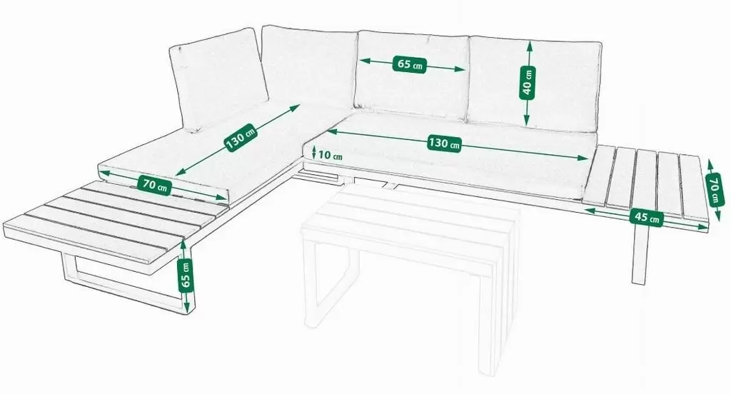 Set mobilă de grădină Jumi OM-967632, lemn/gri